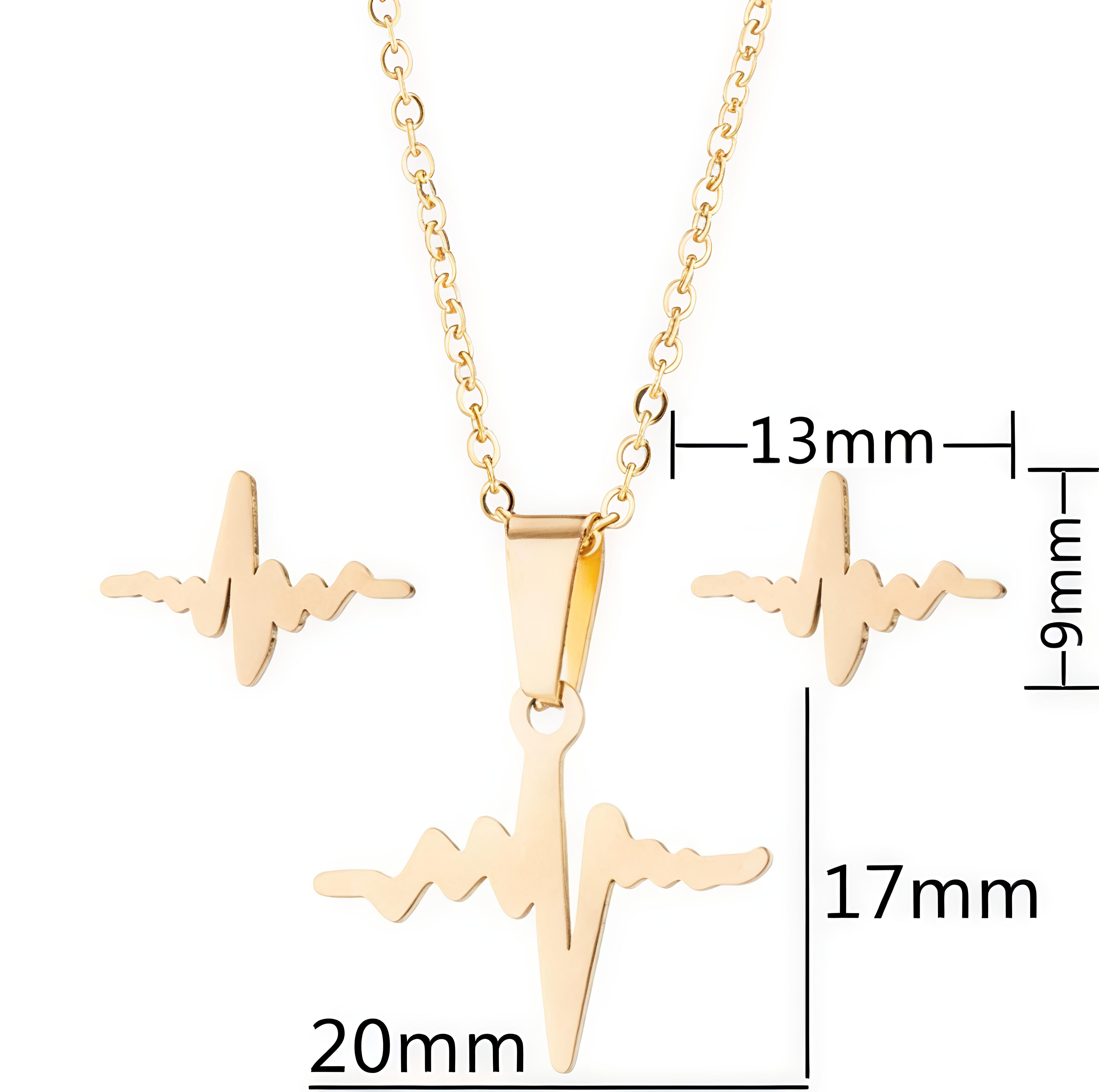 18K Gold Plated in Stainless Steel Non-Tarnish, Waterproof 18K PVD Ryth Minimal Pendant Set