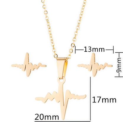 18K Gold Plated in Stainless Steel Non-Tarnish, Waterproof 18K PVD Ryth Minimal Pendant Set