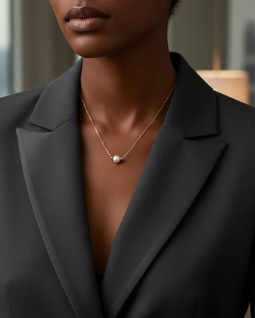 18K Gold-Plated Stainless-Steel Chain- Single Pearl Necklace with Baroque Freshwater Pearl