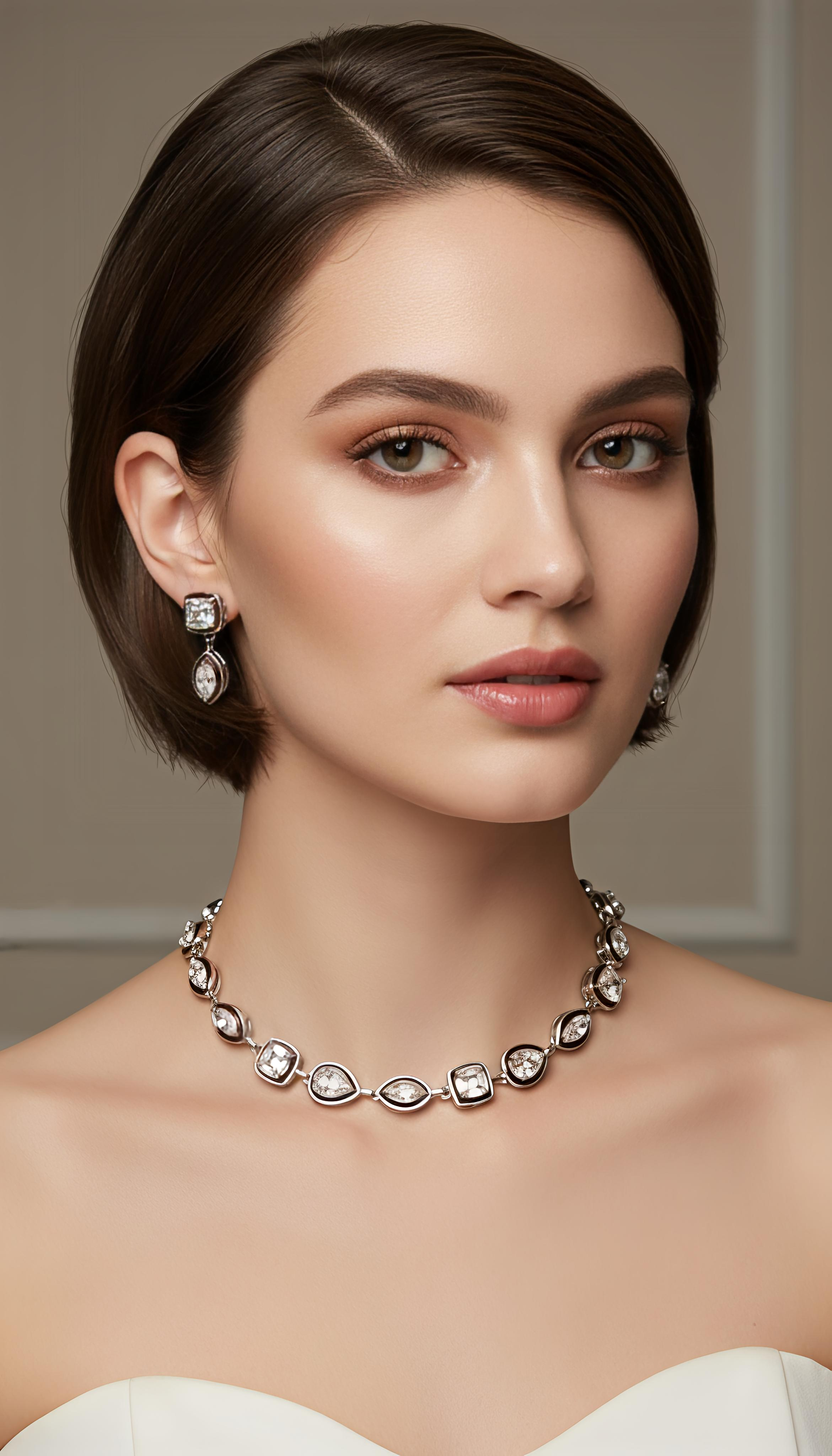 Celebrity Inspired Stone Necklace Set for Women | Glamorous Party Jewelry