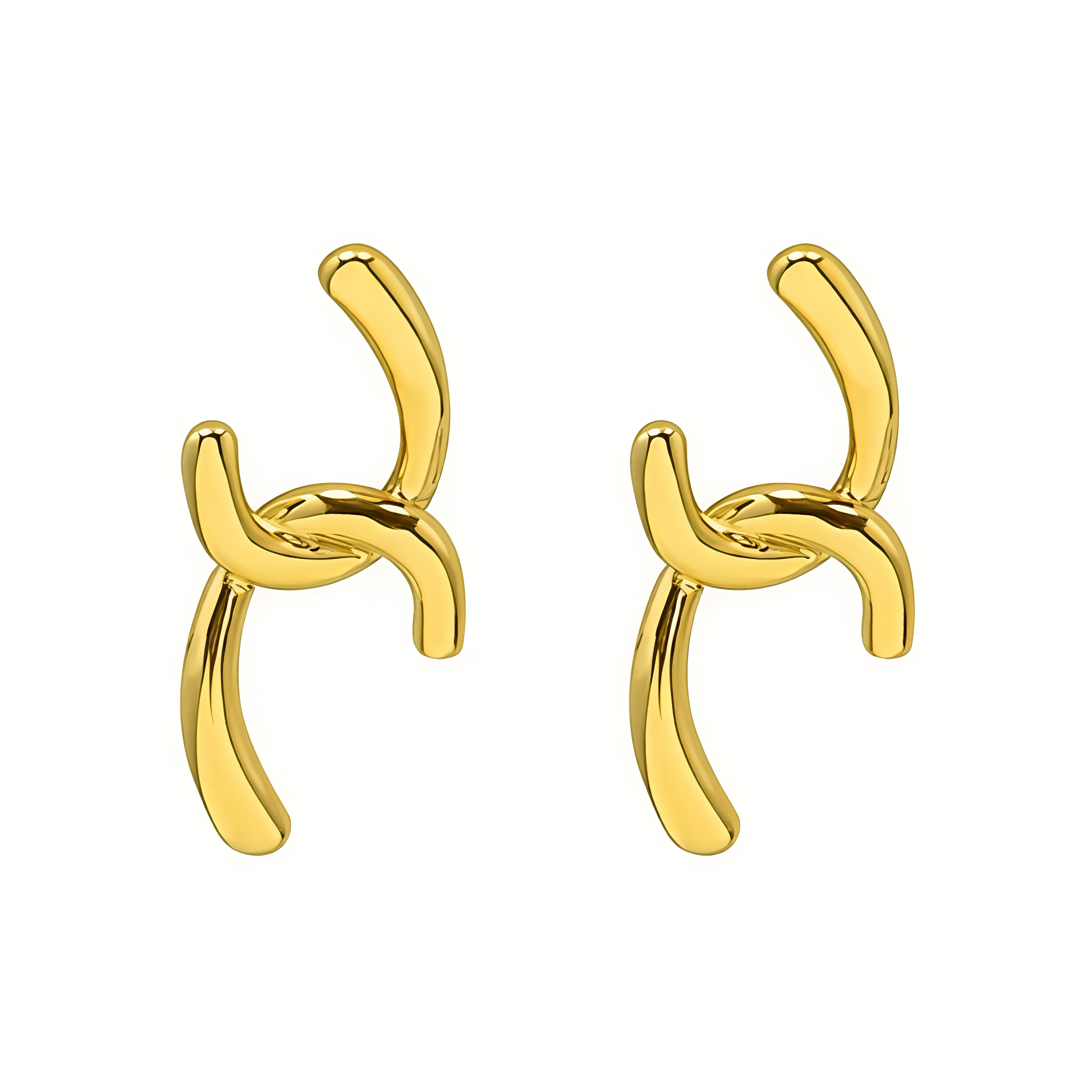 18K Gold Plated in Stainless Steel Waterproof Timeless Brand Inspired Earrings