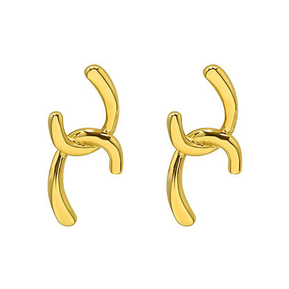 18K Gold Plated in Stainless Steel Waterproof Timeless Brand Inspired Earrings