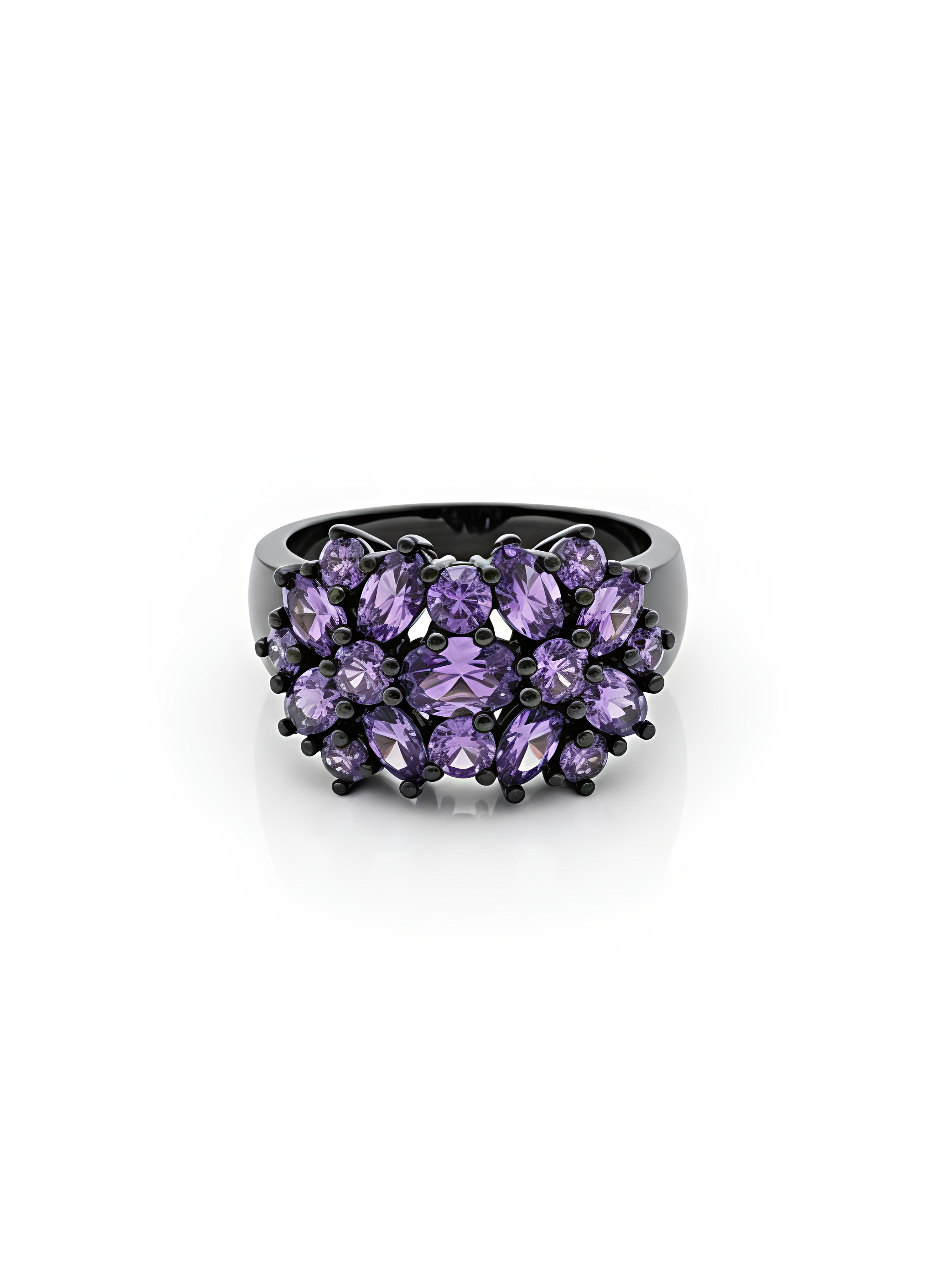 Violet Rhinestone Ring for Women | Copper Fashion Jewelry