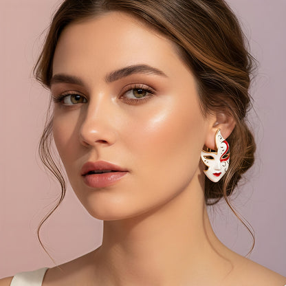 Gold Plating in Stainless Steel Premium Masquerade Stud Earrings