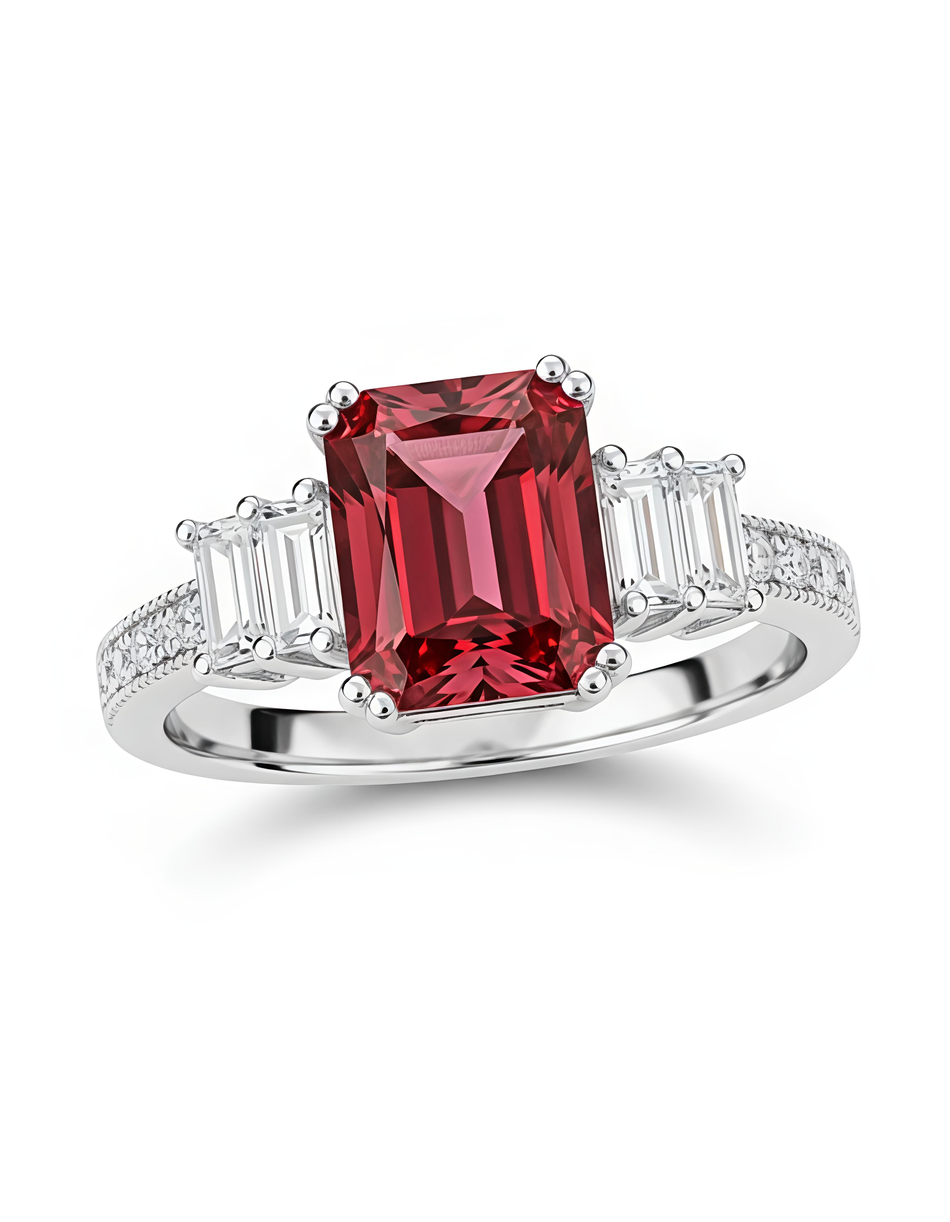 Red Cubic Zirconia Valentine Ring for Women | Elegant Copper Ring