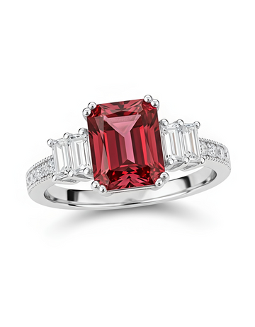 Red Cubic Zirconia Valentine Ring for Women | Elegant Copper Ring