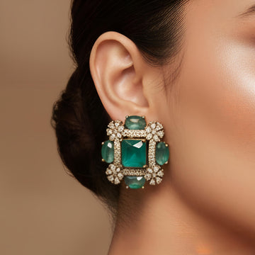 Antique Mint Stud Earrings