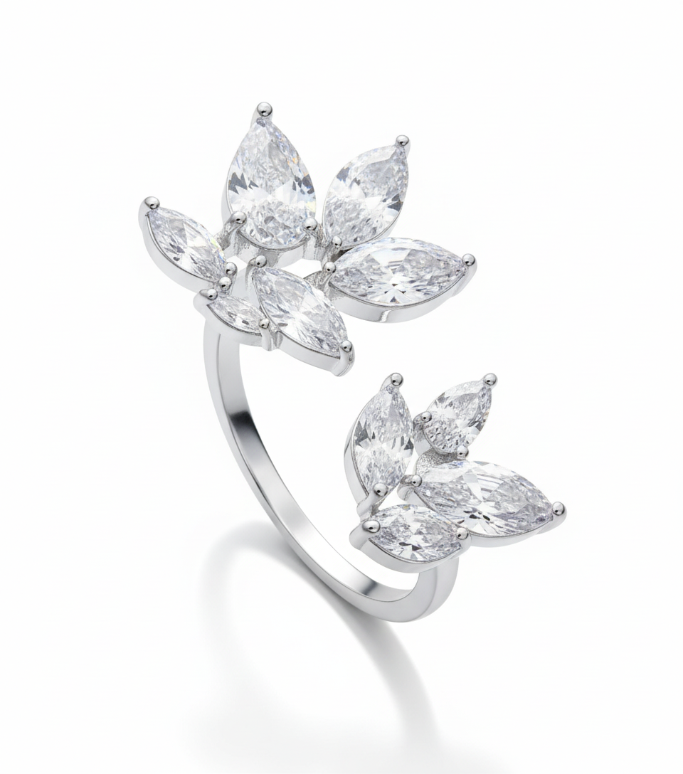 Elegant Cubic Zirconia Silver Ring for Women | Minimal Luxury