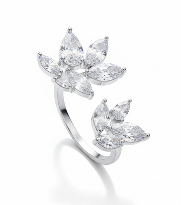 Elegant Cubic Zirconia Silver Ring for Women | Minimal Luxury