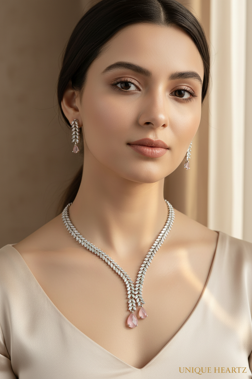 Silver Blush Necklace Set