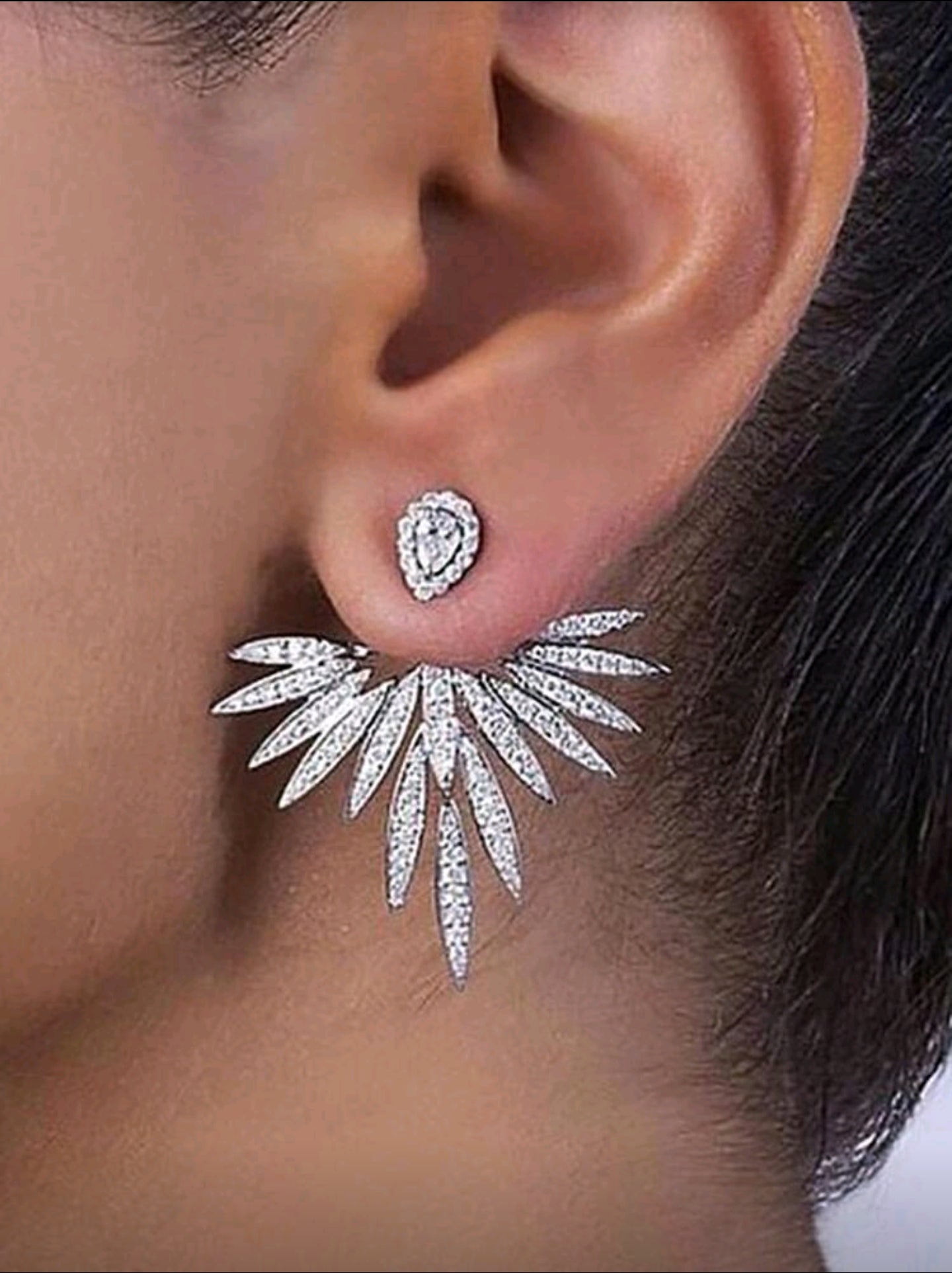 💎Jacket Earring - Structured Cubic Zirconia Stud Earrings