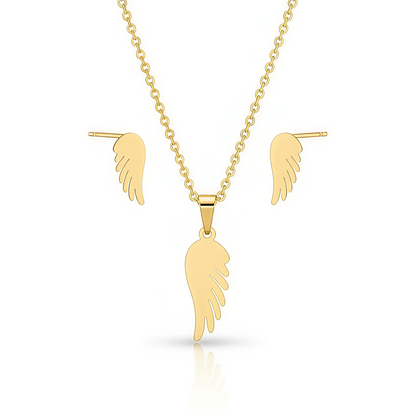 18K PVD Gold Plated in Stainless Steel - Feather Touch Minimal Pendant Set – Luxury Non-Tarnish, Waterproof 18K