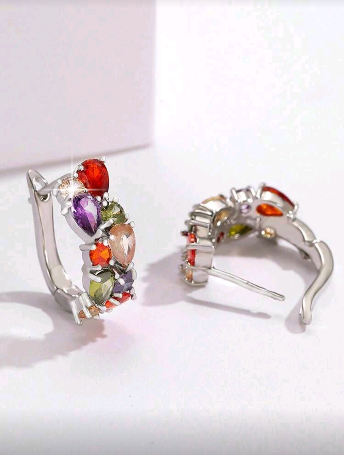 Girl Next Door Hoops - Cubic Zirconia Hoop Earrings in Copper Alloy