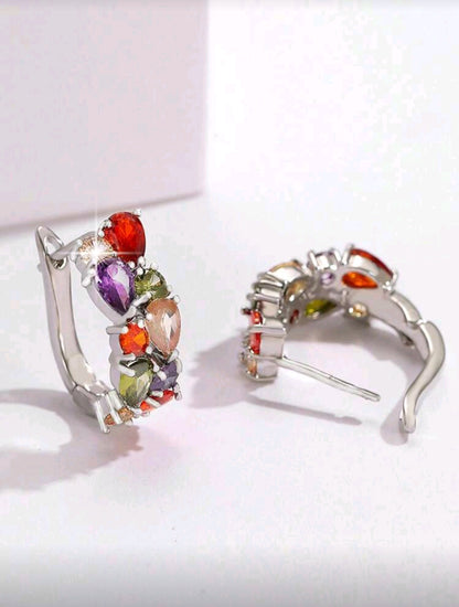 Girl Next Door Hoops - Cubic Zirconia Hoop Earrings in Copper Alloy