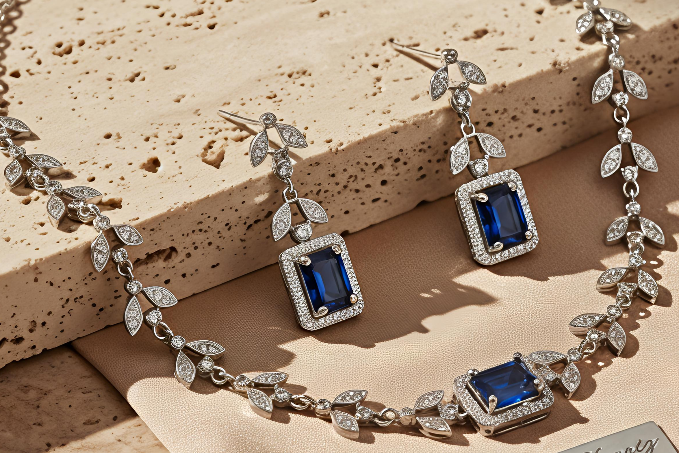 Choker Style AD Stone Necklace for Women | Elegant Silver Finish Jewelry - Sapphire