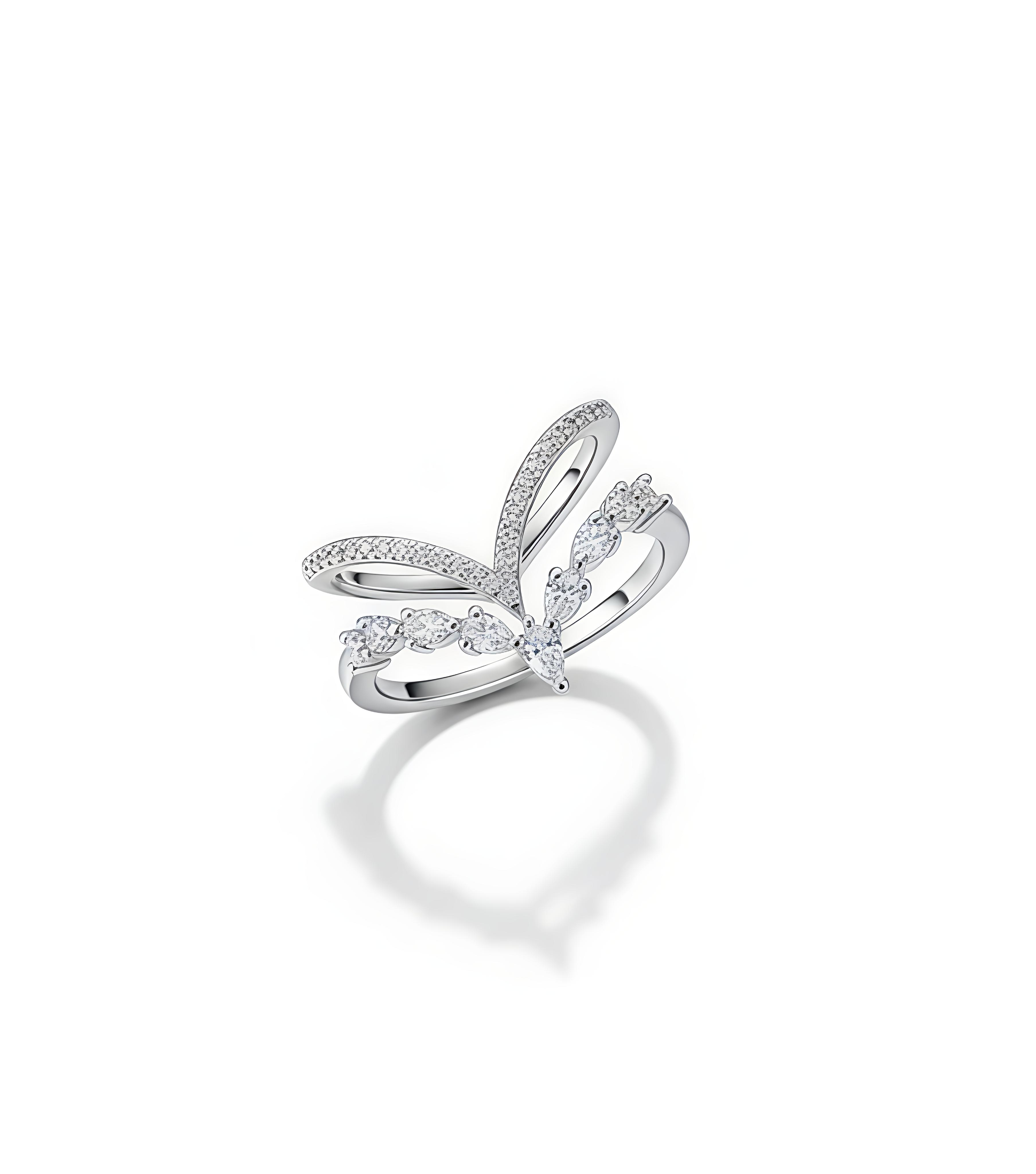 Crown Shape Cubic Zirconia Ring for Women | Adjustable Silver Ring