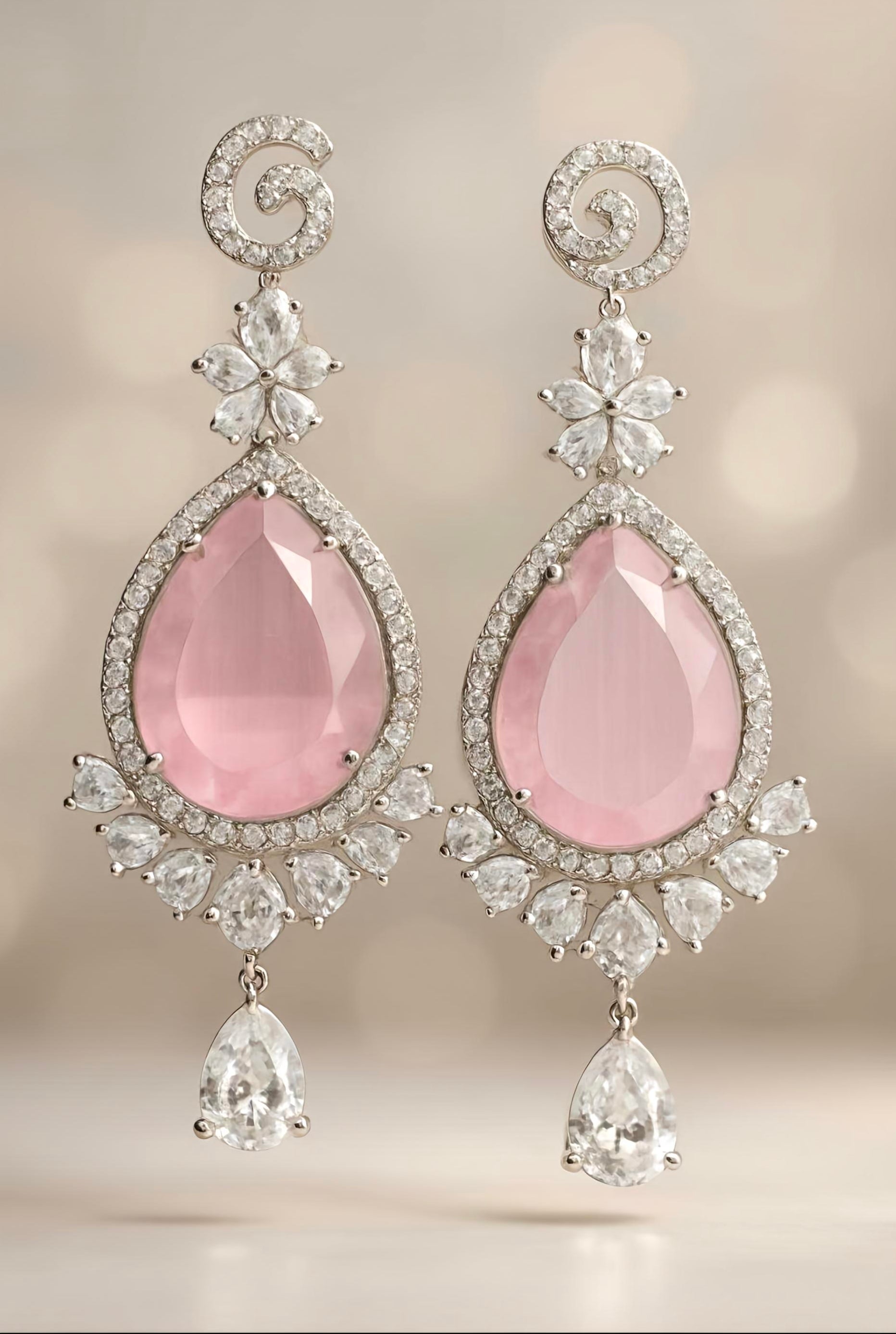 Dangling Earrings- Blush Pink