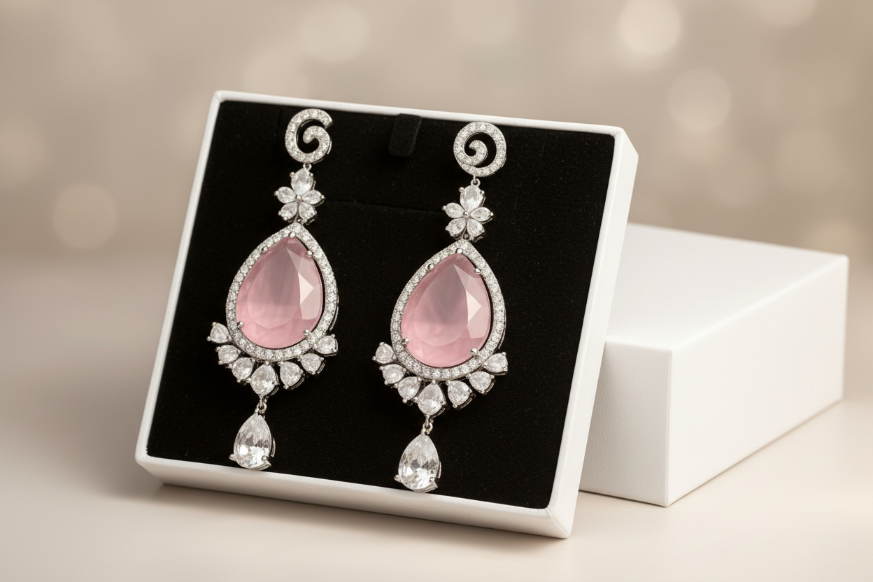 Dangling Earrings- Blush Pink
