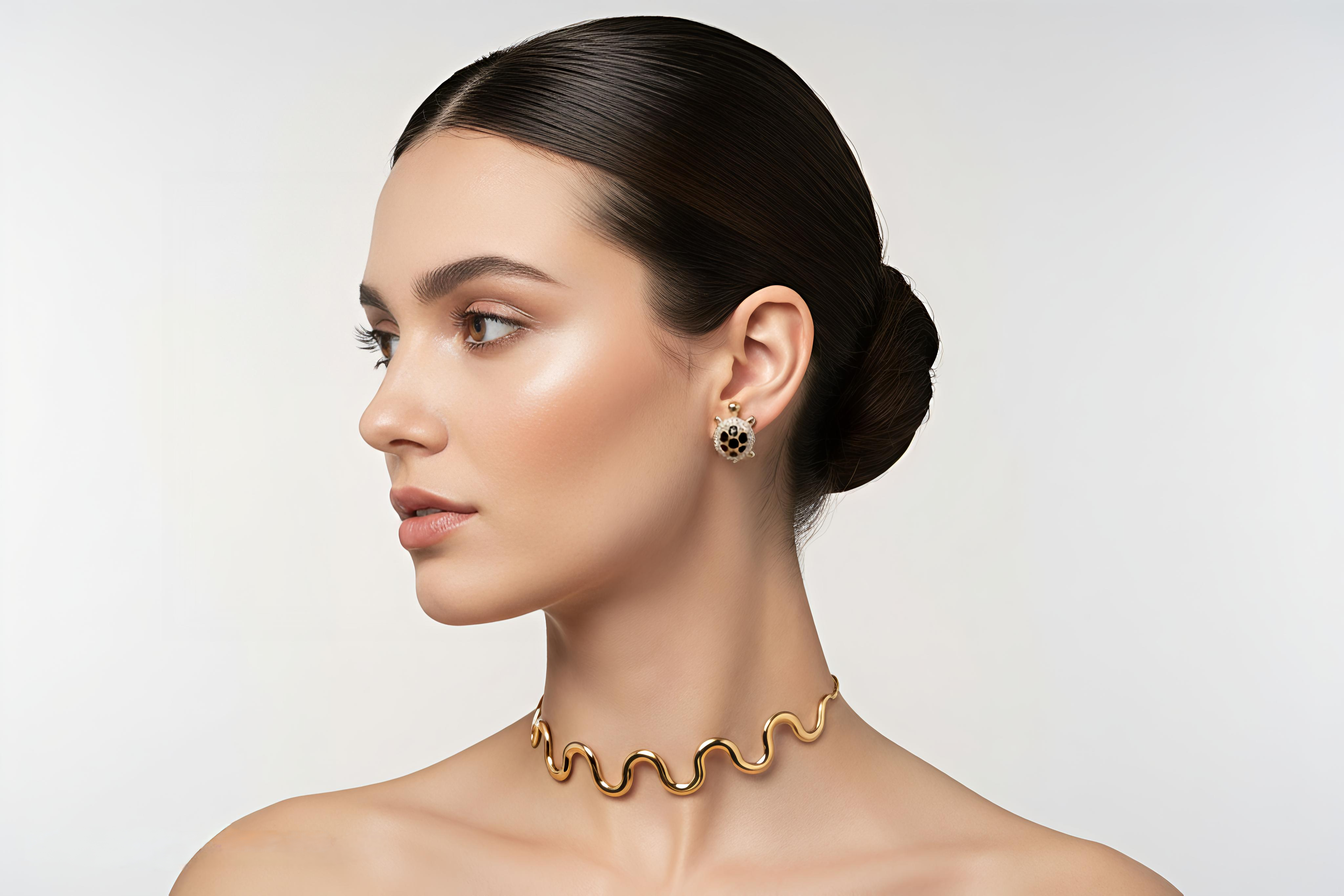 Minimal Gold Choker Necklace & Hoop Earrings Set | Stainless Steel Chic Combo