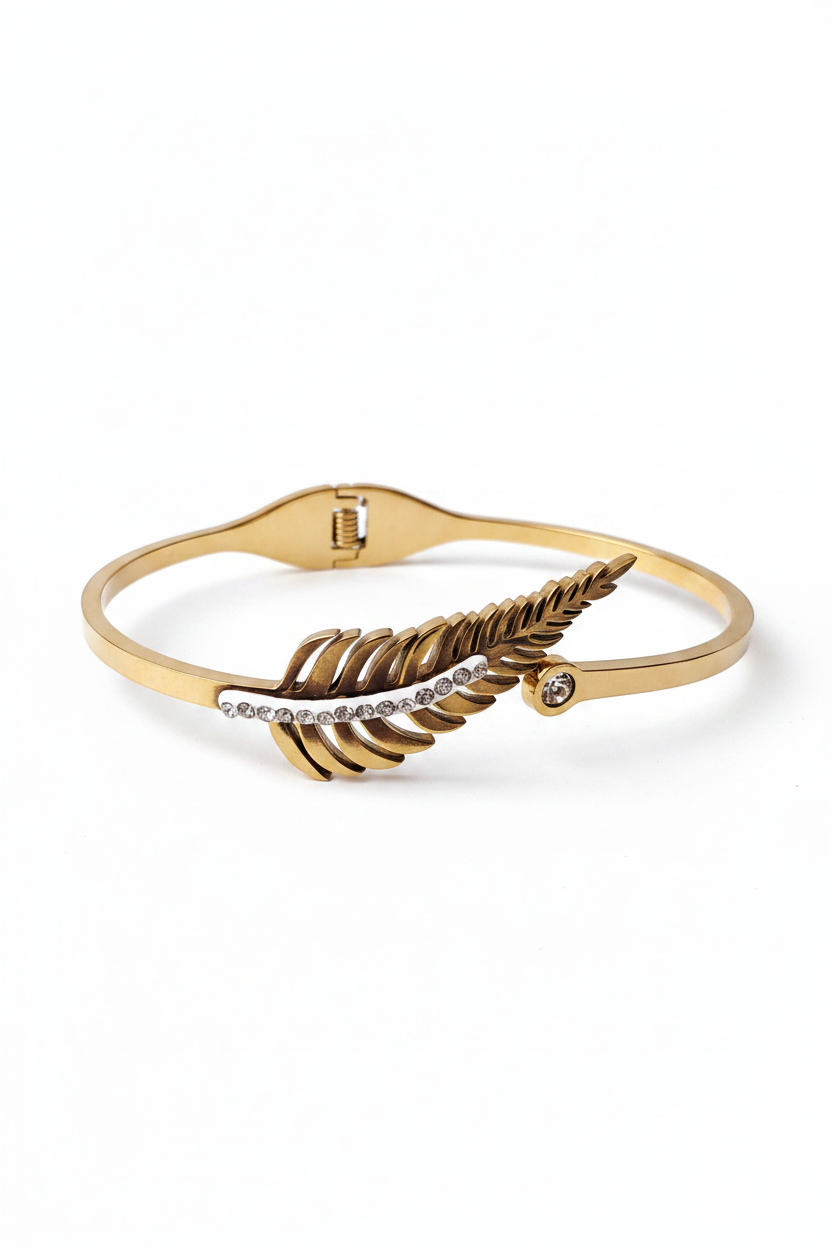 Studded Leaf Open - Bracelet