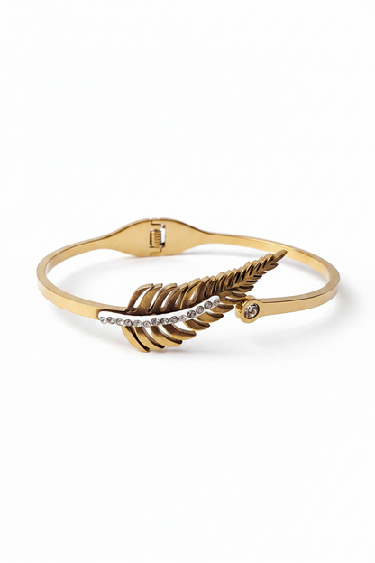 Studded Leaf Open - Bracelet