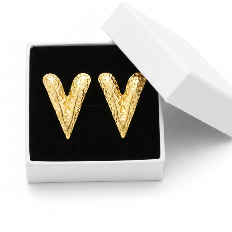 18K Gold Layered Necklace & Statement Earrings Set | Stainless Steel Daily Wear Combo