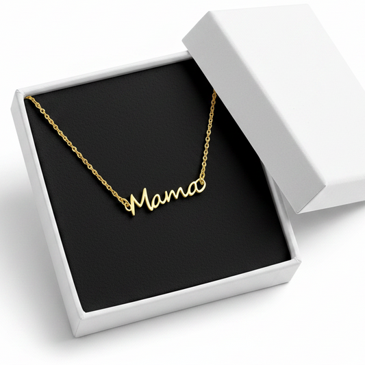 18K Gold Plated 304 Stainless Steel Mama Pendant Necklace