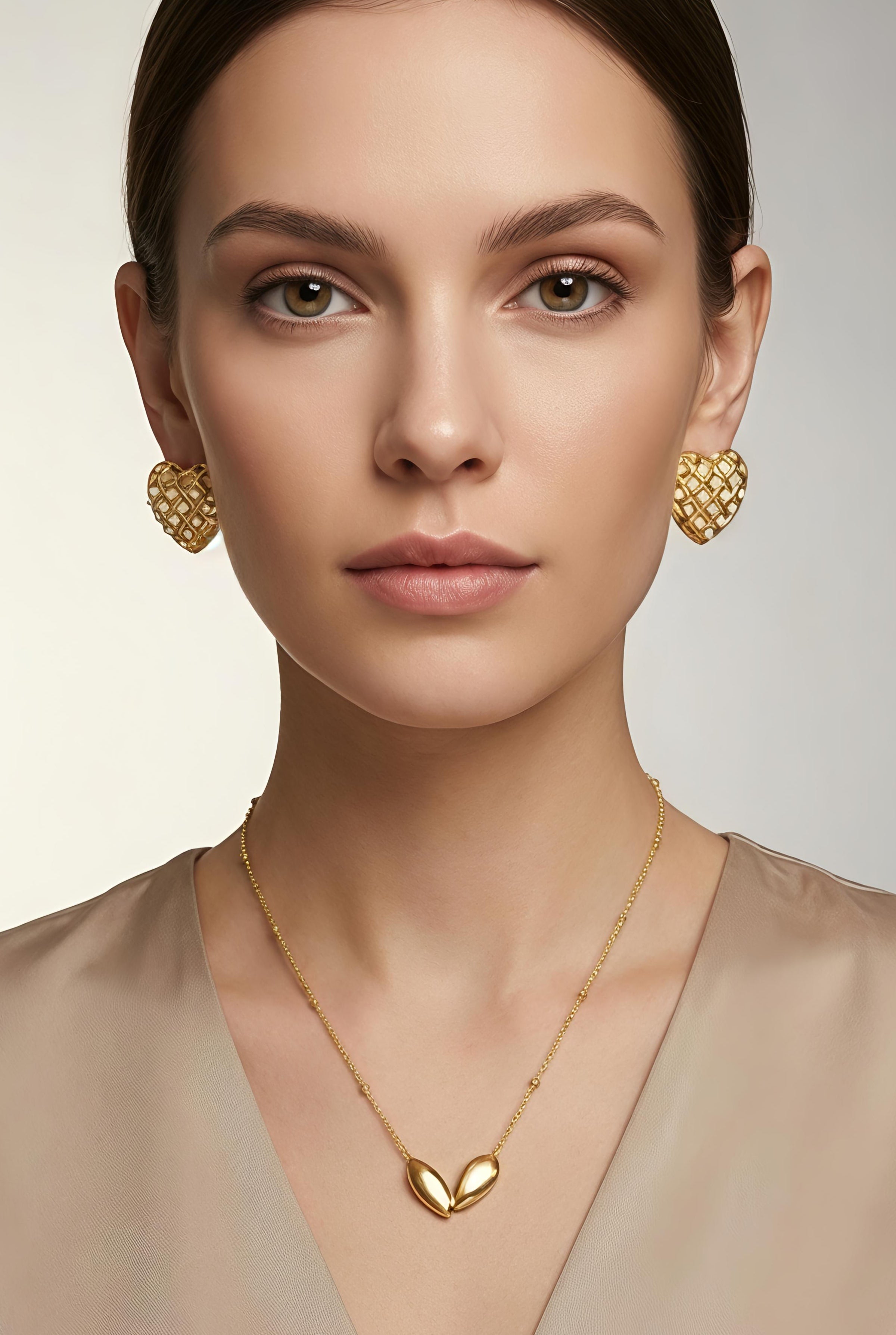 Stainless Steel Everyday Wear Necklace Set - Heart Edition