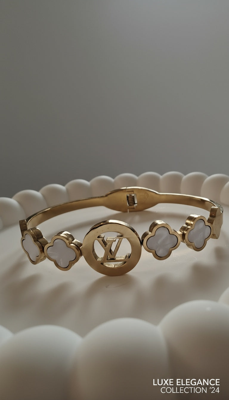 Signature Gold-Plated Stainless-Steel Bangle – Elegant & Luxurious