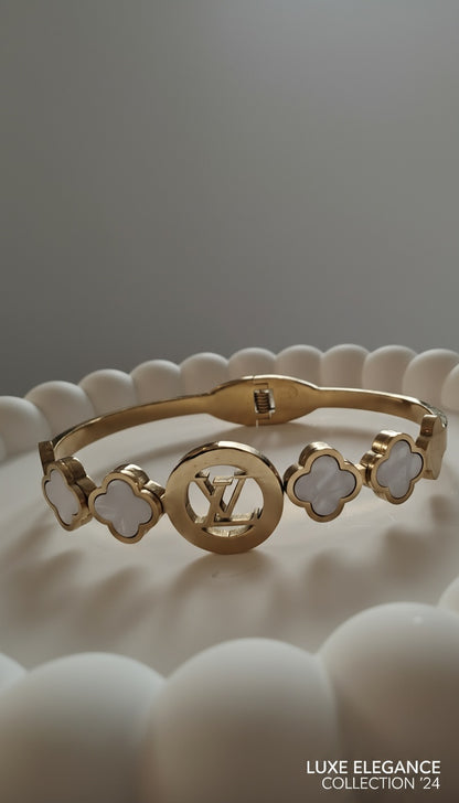 Signature Gold-Plated Stainless-Steel Bangle – Elegant & Luxurious