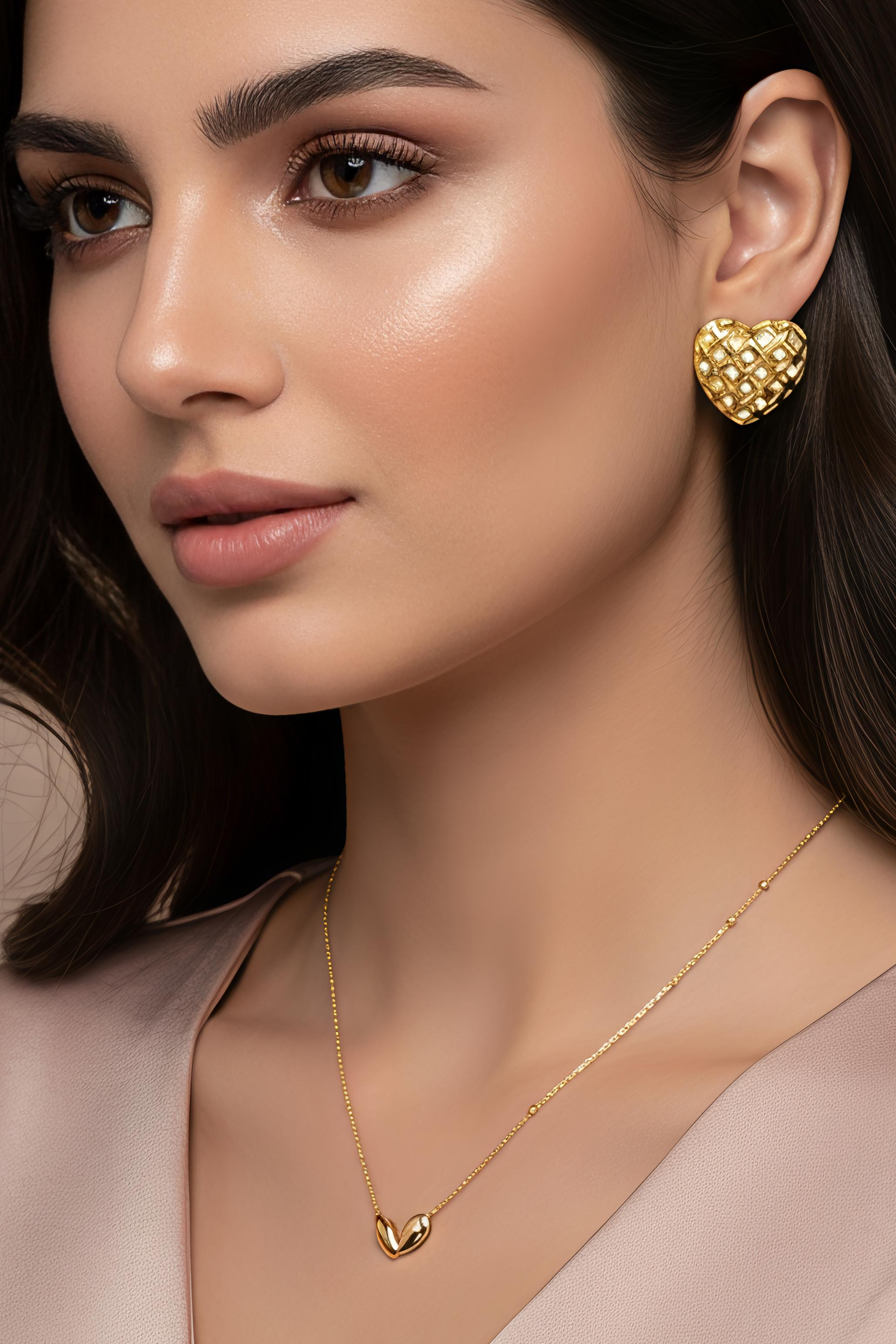 Stainless Steel Everyday Wear Necklace Set - Heart Edition