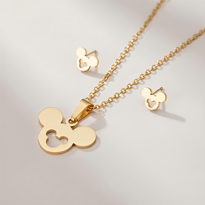 18K PVD Gold Plated Stainless Steel Pendant Jewelry Set – Non-Tarnish, Waterproof - Micky Mee