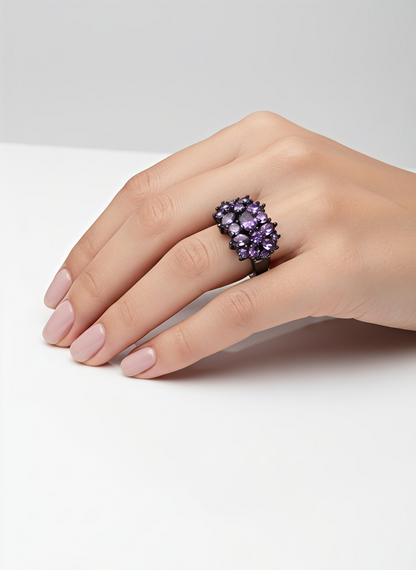 Violet Rhinestone Ring for Women | Copper Fashion Jewelry