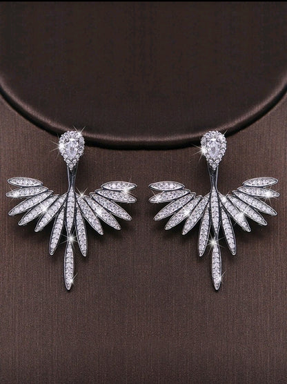 💎Jacket Earring - Structured Cubic Zirconia Stud Earrings